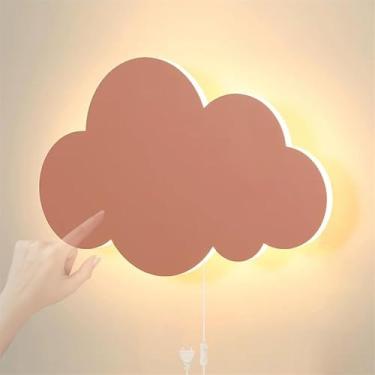 Imagem de GZZBMY Luminária de parede para quarto infantil com interruptor de toque, arandela criativa em forma de nuvem de desenho animado lâmpada de parede LED colorida luz noturna 12W interior 3000K/4000K