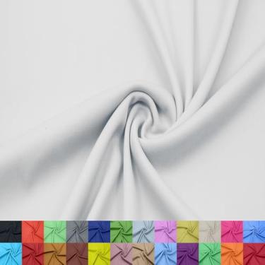 Imagem de Stylish FABRIC Forro interloque 100% poliéster de 152 cm de largura – tecido de malha leve elástico bidirecional por jarda para vestuário, maternidade, decorações de festa, cortinas, artesanato e