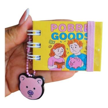 Imagem de Mini Livro De Colorir Pobre Goods Caderno de Pintar Chaveiro Capa Dura Desenho Pintura