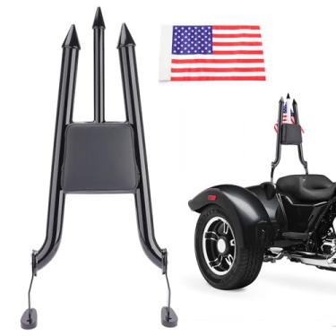 Imagem de FIASRAC Sissy Bar, almofada destacável para encosto de passageiro de 68 cm de altura adequada para Harley Davidson FLRT Freewheeler 2015-2024 Road Glide 3 FLTRT 2023 (preto)