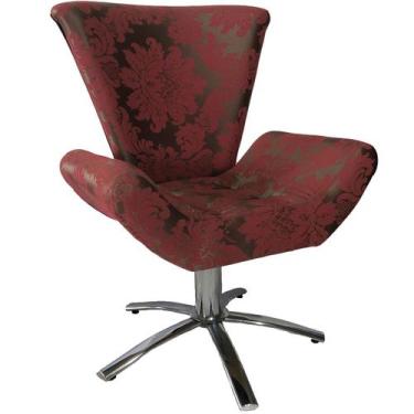 Imagem de Poltrona Giratória Elegance 215 Marsala com Marrom - Sua Casa Decor