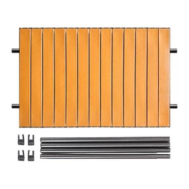 Imagem de Ioensy Tábua dobrável de aço carbono para mesa, tábua multifuncional para carrinho de vagão, de metal dobrável para carrinho de jardim, Marrom