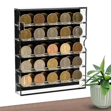 Imagem de Fecadou Estojo Para Moedas Challenge | Gabinete em Acrílico Transparente para Coleção - Expositor Com Prateleiras Removíveis Para Exposição Em Parede Ou Mesa Para Botões, Medalhas,
