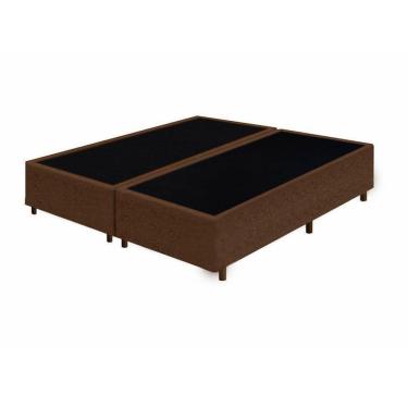 Imagem de Cama Box King Bipartido Marrom Suede 40x192x203 - F A Elegante