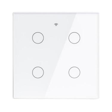 Imagem de Interruptor Inteligente WiFi Tuya 4 Teclas Touch Smart Alexa BR204 - R