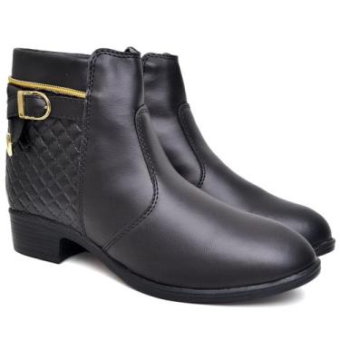 Imagem de Bota Feminino Coturno Montaria Cano Curto - Bella Diva, Preto, 37