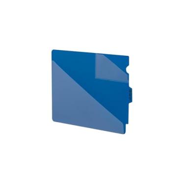 Imagem de Smead Guia de extremidade de poliéster, estilo de dois bolsos, aba de posição central, tamanho carta extragrande, azul, 50 por caixa (61961)