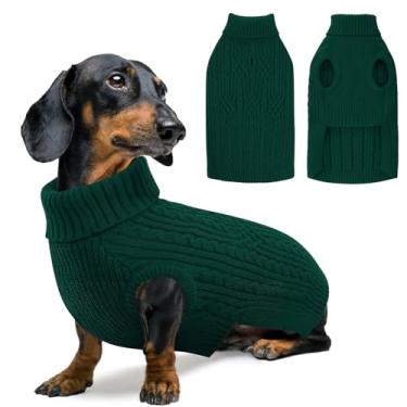 Imagem de SUNFURA Suéter de cachorro XS, suéter de cachorro para cães pequenos, meninas, meninos, suéter de Natal para cães, gola rolê, moletom de malha de ação de graças, roupas quentes de chihuahua para