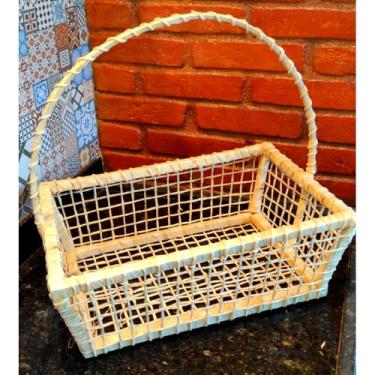 Imagem de Cesta Barca Em Palha Natural Para Presente Grande Com Alça G