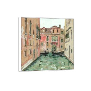 Imagem de Quadro branco - Pintura de parede famosa em tela - Imagens para decoração de casa - 2 pôsteres e impressões de Veneza 60 x 60 cm 24 x 24 pol