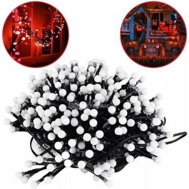 Imagem de Pisca Pisca Cordão Varal Bolinha 100 Led Vermelho Alto Brilho Para fes