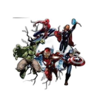 Imagem de Adesivo De Parede Buraco Falso Vingadores Mod03