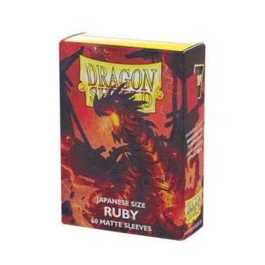 Imagem de Dragon Shield | Mangas foscas de tamanho japonês | 60 CT - Mangas TCG premium lisas e resistentes - Compatível com Yu-Gi-Oh, Naruto, Cardfight e Vanguard | Rubi