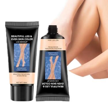 Imagem de GL-Turelifes Maquiagem corporal e pernas, impermeável, sem transferência, perfeita cobertura corporal, cobertura para cicatrizes de pernas e corpo/saída de tatuagem, loção brilhante para pernas de