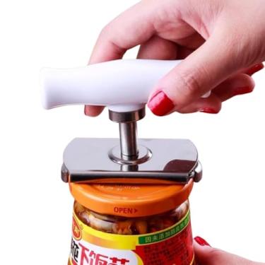 Imagem de Abridor Manual Tampas Garrafas Potes E Conserva Em Aço Inox Abre Fácil Pote de vidro Premium
