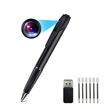 Imagem de Caneta potável com função de gravação 1080p HD Body Cam com gravação em loop, câmera portátil de bolso para reuniões em sala de aula interna/externa
