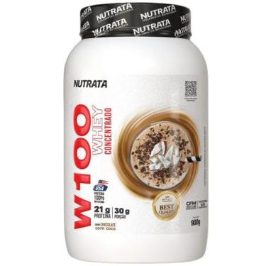 Imagem de Whey protein w100 pote 900g chocolate com coco nutrata