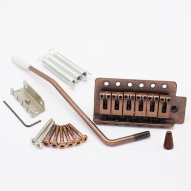 Imagem de Conjunto de ponte de guitarra vintage de 52,5 mm ST Guitar Tremolo Bridge para substituição de guitarra elétrica Squier/Mexico Fender Strat Stratocaster (cobre vermelho)