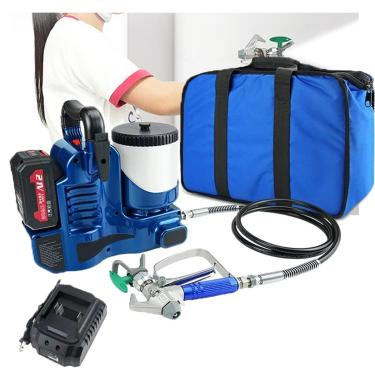 Imagem de Pulverizador de tinta elétrico, alimentado por bateria, ajuste de velocidade da empunhadura de 6 velocidades, com cinto, gancho e bolsa de armazenamento para interior e exterior
