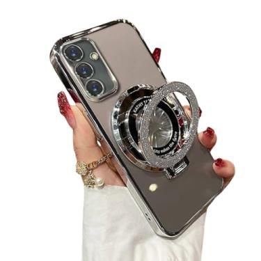 Imagem de Capa com suporte de anel brilhante para Samsung Galaxy S24 S25 Ultra S23 S22 Plus S21 S20 Fe A54 A55 A34 A14 A52 A15 Capa com suporte brilhante (para Samsung S20 Plus/SilverTM)