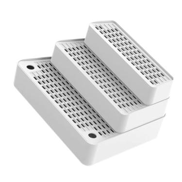 Imagem de Generic Caixa de areia automática para gatos, rampa, 3 degraus, tapete, fácil de limpar, lavável, removível, escada para areia de gato, Branco