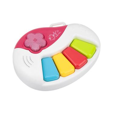 Imagem de Brinquedo Teclado Musical Bebê Unissex Rosa/Branco- Pimpolho
