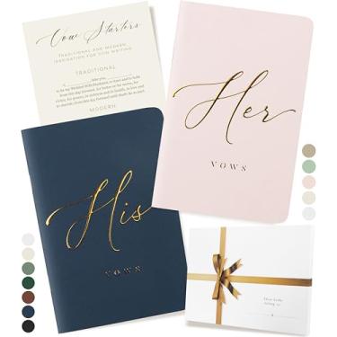 Imagem de ARTESORI Livro de votos de casamento para ela e ele, toque suave, gravação em ouro, 28 páginas forradas, livros de votos de casamento para ele e ela, essenciais de casamento, presentes para lista de
