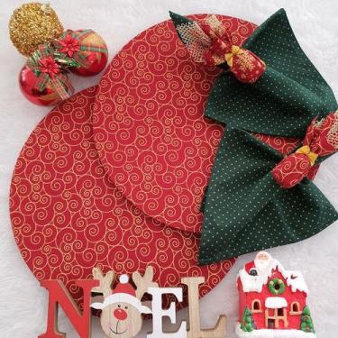 Imagem de Kit Mesa 04 Capas Sousplat 04 Bases 04 Guardanapos 04 Anéis - Criarte 