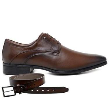 Imagem de Sapato Jota Pe Marrom Couro Equinox + Cinto 91405-Masculino