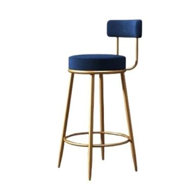 Imagem de Banco de bar de pub Cadeira de balcão bar azul, ferro forjado, minimalista, para casa, com encosto, cadeira, pé alto(Médio)
