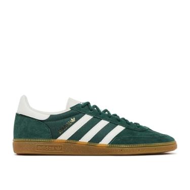Imagem de adidas Originals Tênis masculino Handball Spezial, Verde universitário/branco nuvem, branco giz, 37