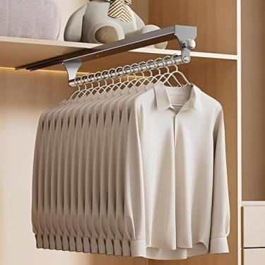 Imagem de Cabide Retrátil Organizador De Roupas Calça E Camisa Tipo Gaveta Luxo 5245 Grafite