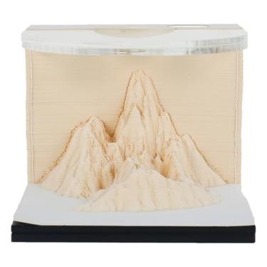 Imagem de Bloco de notas de mesa 3D, bloco de notas 3D Sunshine Mountain com luz, bloco de notas 3D DIY, bloco de notas de calendário destacável, bloco de notas 3D, arte de entalhe de papel para decoração de