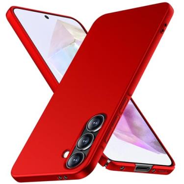Imagem de JUNAUTTB Capa para Samsung Galaxy A36 5G ultrafina fosca PC capa protetora rígida, proteção para câmera, capa de telefone simples durável slim fit 6,7 polegadas vermelha JUS13-44