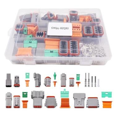 Imagem de OXCANO Kit de conectores Deutsch de 188 peças, DT 2 3 4 6 8 12 pinos Deutsch DT conectores, conectores elétricos de fio automotivo à prova d'água cinza para carro, caminhão, barco, caravana marítima