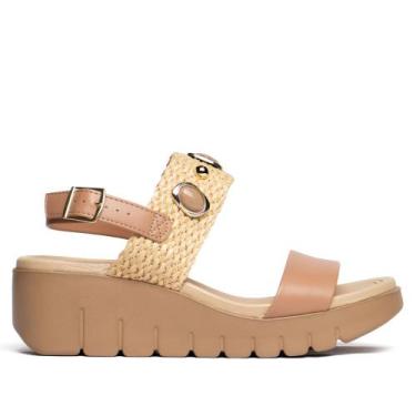 Imagem de Sandália Feminina Moleca Palha Pedraria Nude, Nude, 35
