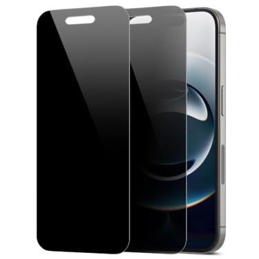 Imagem de Diacube Pacote com 2 protetores de tela de privacidade para iPhone 16e [anti-espião de 27°] Película híbrida de PET revestida de vidro duplo 9H ultrafina [inquebrável] resistente a arranhões, fácil