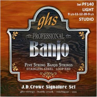 Imagem de GHS Strings - Cordas de banjo de 5 cordas - J.D. crowe Signature Series (Studio) - Extremidades em loop - Calibre leve 9 1/2-20 - Modelo: PF140 SET