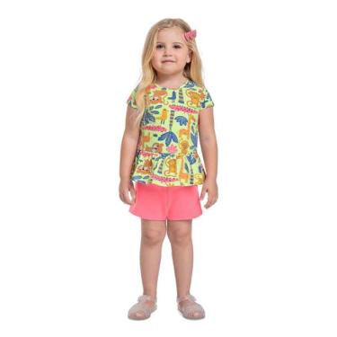 Imagem de Conjunto Blusa e Short para Menina Bee Loop, Verde, 2