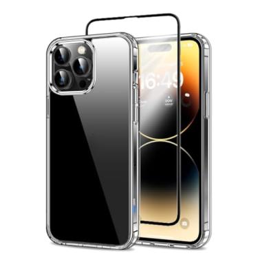 Imagem de Capa Capinha Clear Case Transparente Resistente a Risco e Anti Impacto [Anti-amarelamento] + Película De Vidro 3D Tela Toda Para iPhone (iPhone 14 Pro Max)