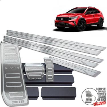 Imagem de Descanso De Pé + Pedaleira +  Soleira Volkswagen Nivus Prata