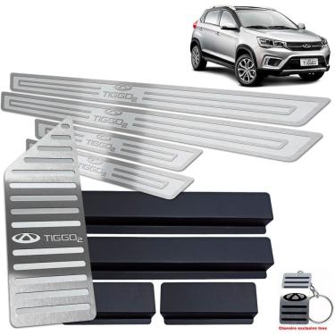 Imagem de Descanso De Pé Soleira Tiggo 2 2019 2020 Prata Alto Relevo