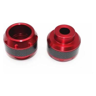 Imagem de BYYINGSUS 1 par protetor de colisão de motocicleta liga de alumínio roda dianteira garfo moldura proteção contra queda almofadas deslizantes acessórios de segurança para moto (vermelho)