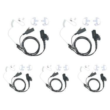 Imagem de BVMAG Fone de ouvido de tubo acústico com microfone PTT compatível com Motorola XTS5000 XTS2500 XTS3000 XTS3500 XTS1500 HT1000 MT1500 MTS2000, pacote com 5