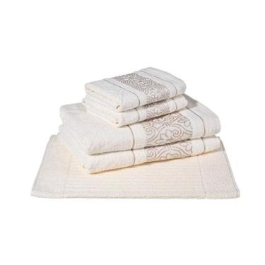 Imagem de Jogo Toalha de Banho Gigante 5 Peças Taj Cavhome, Pérola