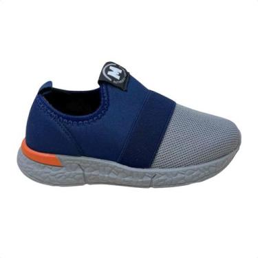 Imagem de Tênis Running Infantil Slip On Molekinho Azul E Cinza, Marinho, Cinza,