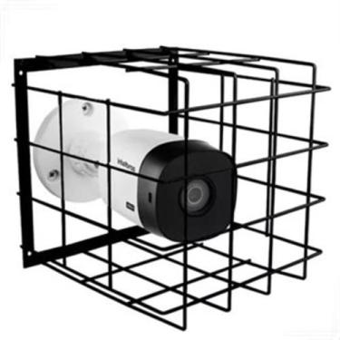 Imagem de Grade Gaiola metálica de protecao para camera ( preta) Cftv segurança,