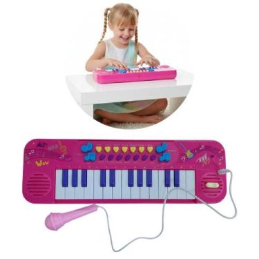 Imagem de Kit Teclado Musical Interativo Educativo Infantil Com Microfone - UNIK