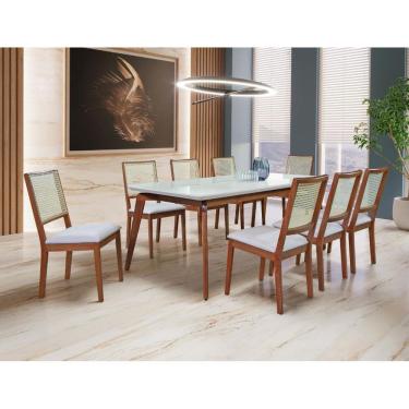 Imagem de Sala de Jantar Maciça 8 Cadeiras 220x110 Jade Art Salas