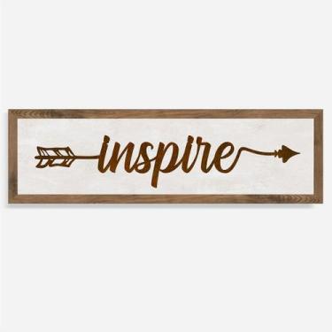 Imagem de Quadro Rústico Flecha Inspire - Artesanato em Madeira Pinus com Acabam
